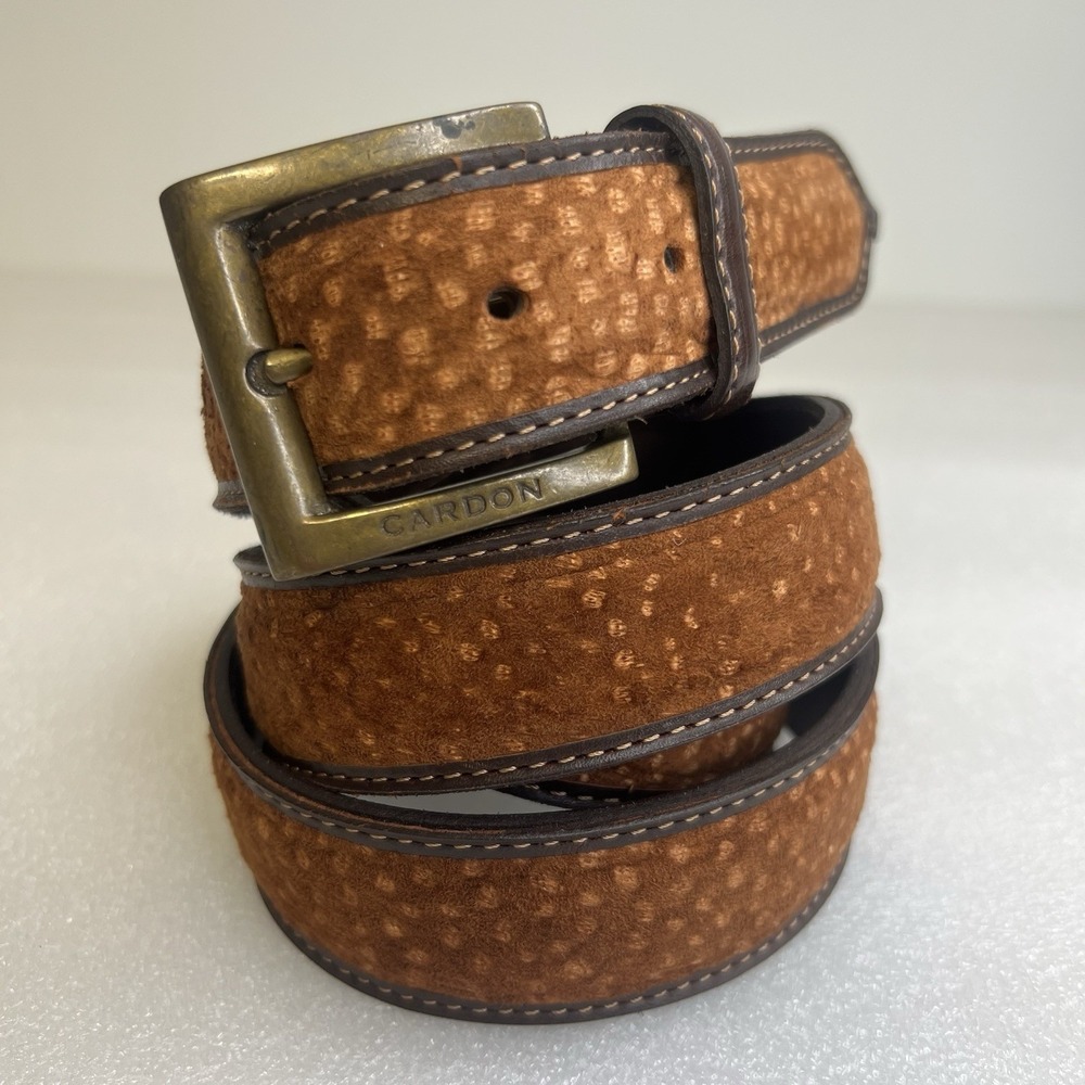 CARDON Argentina Men's Embroidered‎ Leather Suede Belt Size XL Cosas Nuestras